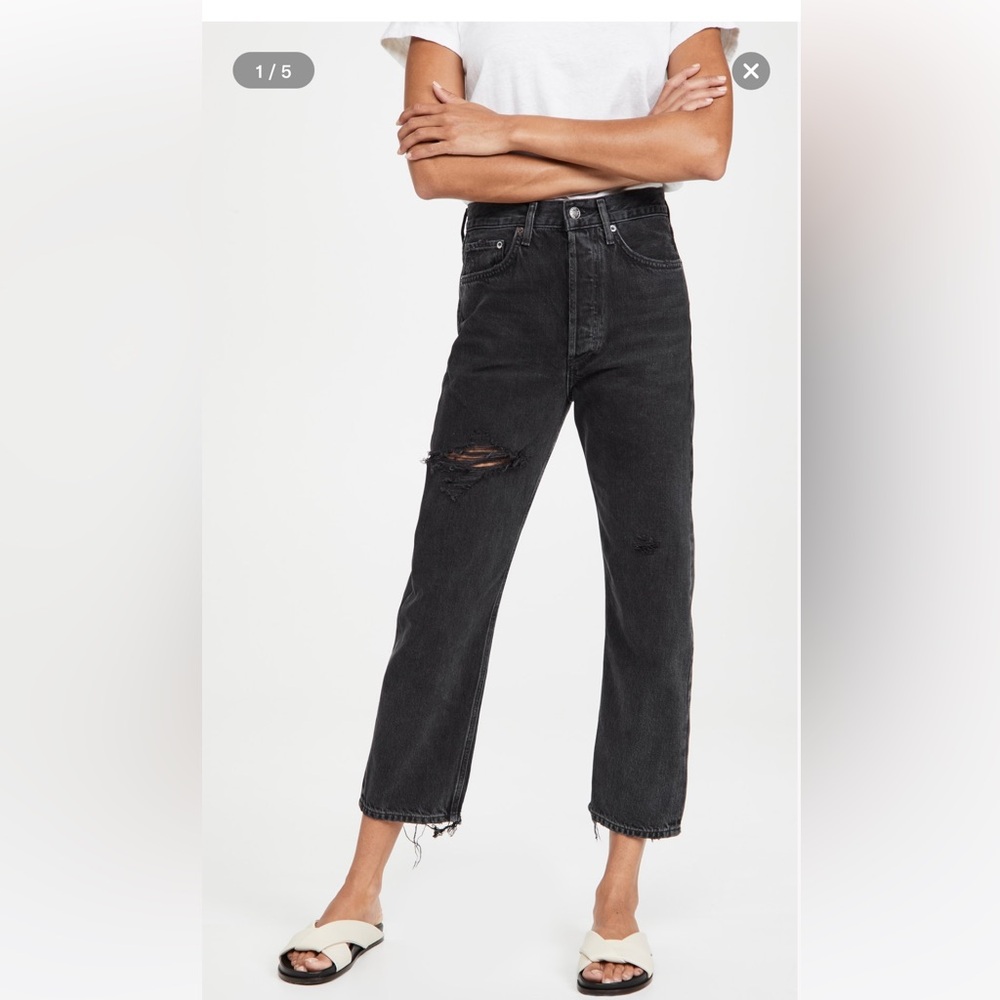 Agolde Black Distressed Jeans